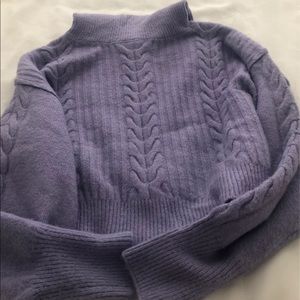 Purple turtleneck sweater